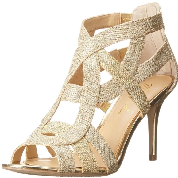 Marc Fisher Womens Open Toe Formal Strappy Sandals, Gold, Size 8 - Picture 1 of 12